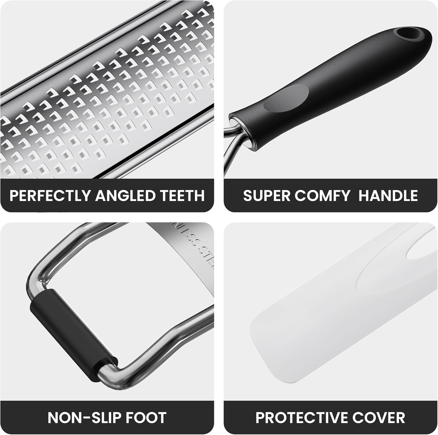 Zester Grater With Handle Cheese Grater for Lemon Zester Kitchen,Black