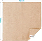 Orighty Microfiber Cleaning Cloth, 12 Pack Highly Absorbent Cleaning Supplies, Lint Free Cloths for Multiple-use, Powerful Dust Removal Clean Rags for House, Kitchen, Car Care(12x12 inch) Brown