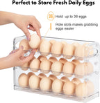 Egg Holder for 36 Eggs, Egg Storage for Refrigerator, PET Egg Container for Kitchen Countertop, Egg Dispenser, Egg Tray, Clear