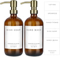 Emerson Essentials Soap Dispenser, Dish Soap for Kitchen, Bathroom Set, Hand and Dish Set, Kitchen Soap Dispenser Set, Bottles with Pump and Labels, 16 Oz, 2 Pack