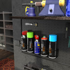 Koova 5 All-Purpose Spray Bottle Holder | Easy Install Wall Mount Hardware Included | Heavy-Duty Powder Coated Steel Storage Rack for Garage And Home | Craft Workspace Paint Bottle Organizer USA Made