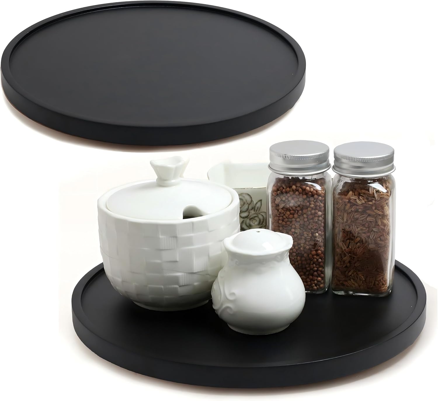 [ 2 Pack ] 12-inch Lazy Susan Organizers, ACIAZAAZ Lazy Susan Turntable for Cabinet, Kitchen Turntable Storage for Table, Countertop, Pantry