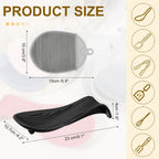 uxcell 1 Set Silicone Spoon Rest for Stove Top, Silicone Spoon Holder for Cooking Spatula, Ladle, Brush Black/Grey
