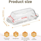 Glass Butter Dish Butter Keeper and Butter Holder for Fridge Butter Dish with Lid for Countertop Vintage Container for Counter Butter Tray with cover (Clear-7)
