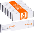 Lifewit 8 Pack Drawer Dividers Plastic 4" High, 13.5-22" Adjustable Drawer Organizers for Clothes, Expandable Dresser Separators in Bedroom/Bathroom/Kitchen/Fridge/Office Organization and Storage