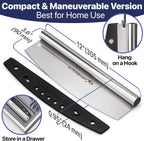 12" Pizza Making Kit (Set of 2) - 12" Pizza Cutter Rocker Knife with Blade Cover + 9.5" Stainless Steel Pizza Peel with Folding Handle- Ultimate Pizza Oven Accessories
