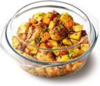 NUTRIUPS 3QT Round Glass Casserole Dish with Lid, Tempered Glass, 10inch Large Glass Microwave Bowls with Lid