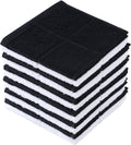 Glynniss Dishcloths Kitchen Highly Absorbent Dish Rags 100% Cotton Dish Cloths for Washing Dishes, Cleaning (Black White, 11x11)