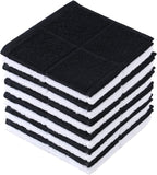 Glynniss Dishcloths Kitchen Highly Absorbent Dish Rags 100% Cotton Dish Cloths for Washing Dishes, Cleaning (Black White, 11x11)