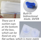 Plastic Cling Wrap Dispenser With Slider Cutter - Refillable Food Wrap Stretch Clear Film 12 Inch 650 Ft (Cutting Box + Cling Film)