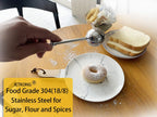 JETKONG Powdered Sugar Shaker Duster Flour Dispenser Shaker with 18/8 Stainless Steel Spring-operated Handle for Sugar Flour and Spices