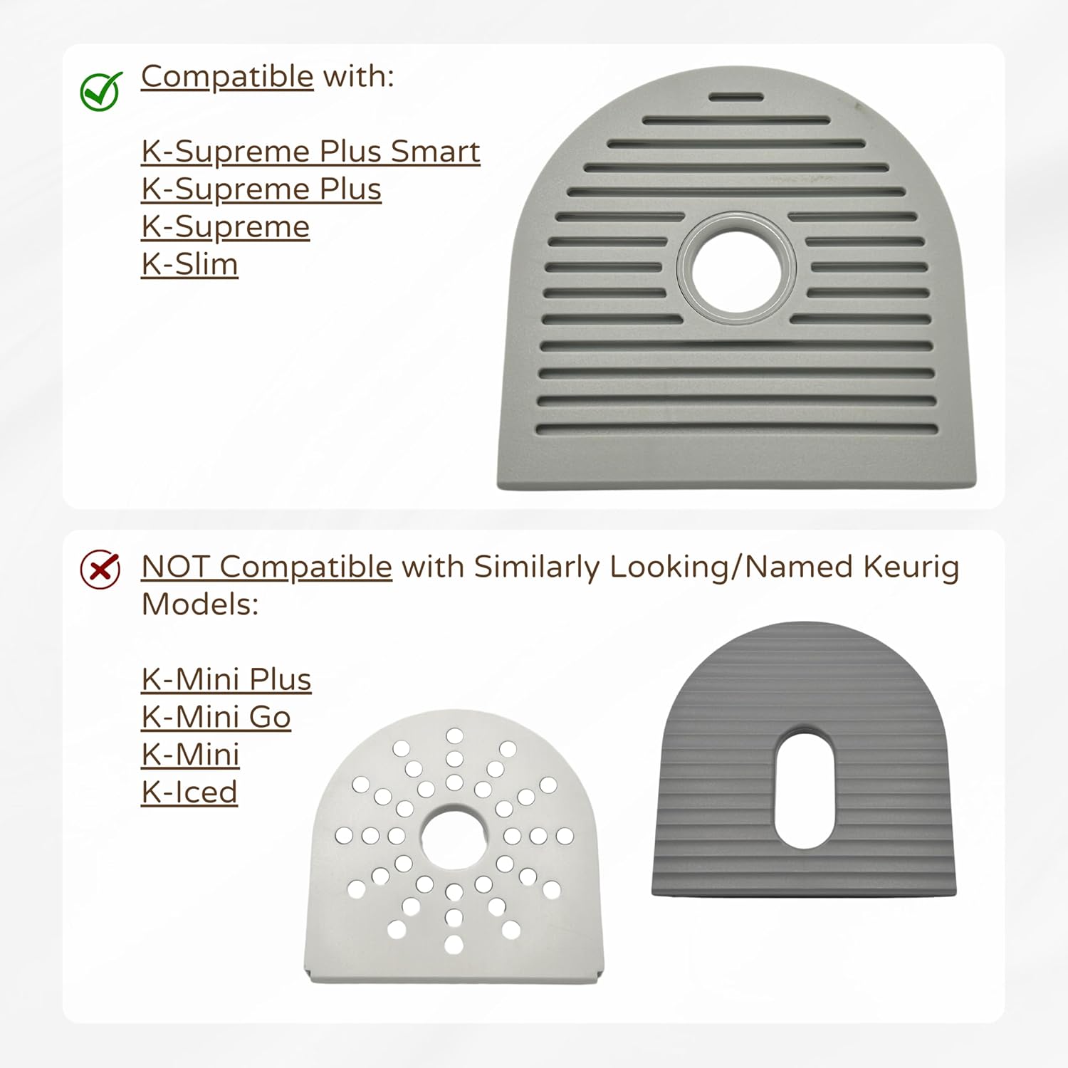 Drip Tray Mug/Cup Riser Made for the Keurig to Reduce Splashes - Riser Only (White, K-Slim 1.25 inches Tall)
