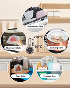 Reusable Silicone Storage Bag, 8Pack Pocket, Snack, and Sandwich Bag, Endurables Seal-Top Silicone Bags for Food Storage, Freezer, Microwave, Oven, Dishwasher Safe (Clear)