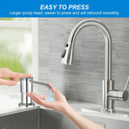 Soap Dispenser for Kitchen Sink, Upgrade Built in Sink Soap Dispenser Brushed Nickel, Countertop Sink Soap Dispenser Pump with 47" Extension Tube kit, No Need More Refills