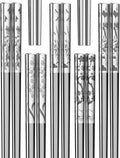 Metal Chopsticks Reusable 18/8 stainless steel Chopsticks 5 Pairs Classical Oriental Floral Dishwasher Safe Lightweight Non-Slip Chop Sticks 9 1/4 Inches Present Set