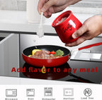 ONTUBE Ceramic Sugar Bowl with Lid and Spoon 12oz (Red)