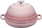 Enameled Cast Iron Dutch Oven Pot with Lid, Round Bread Oven for Homemade Sourdough Bread Baking, 6 Quart, Pink