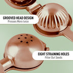 Zulay Kitchen Lemon Squeezer Stainless Steel - Premium Quality, Heavy Duty Solid Metal Squeezer Bowl - Large Manual Citrus Press Juicer and Lime Squeezer Stainless Steel - Rose Gold