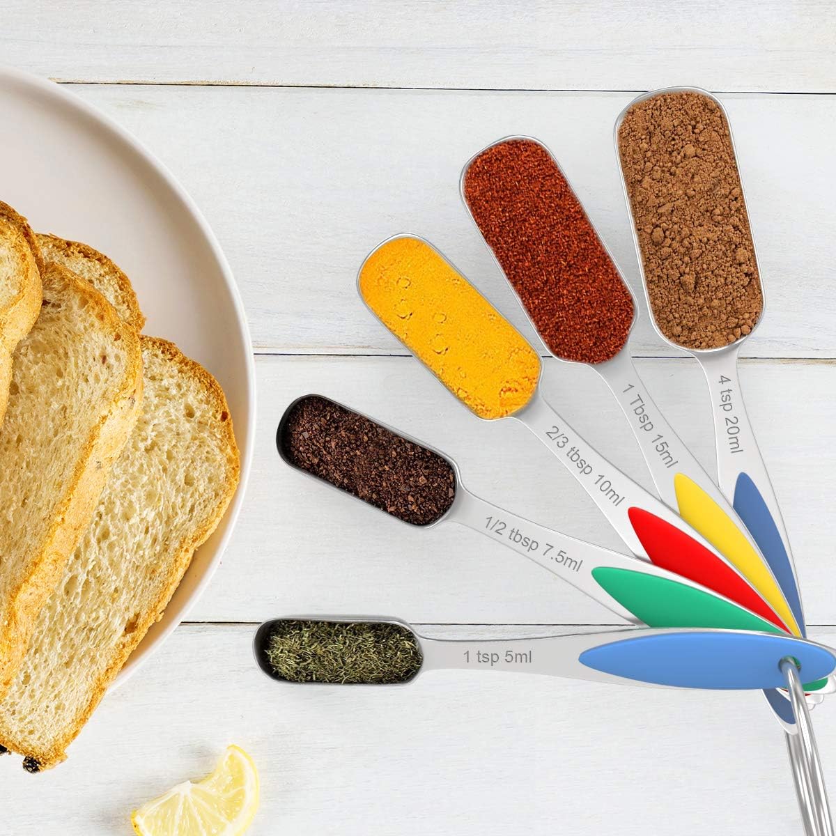 Measuring Cups and Spoons - Wildone Stainless Steel 20 Piece Stackable Set, Includes 8 Measuring Cups, 10 Measuring Spoons, 1 Leveler & 1 Whisk, for Dry and Liquid Ingredient