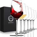 Chouggo Wine Glasses Set of 6, Hand Blown Crystal Red Wine or White Wine Glass - 15Oz, Hand Crafted by Artisans - Gifts for Women, Men, Wedding, Anniversary, Christmas, Birthday