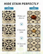 AMOAMI Coffee Mat Hide Stain Rubber Backed Absorbent Dish Drying Mat for Kitchen Counter - Fits Under Coffee Maker or Machine - Khaki 17x31.5