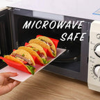Aichoof Colorful Taco Holder Stands Set of 6 - Premium Large Tray Plates Holds Up to 3 or 2 Tacos Each, PP Health Material Very Hard and Sturdy, Dishwasher & Microwave Safe