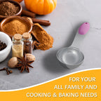 2PCS 1/2 Tbsp(1.5tsp, 1/4oz, 7.5ml) Single Measuring Spoon with Pink Silicone Grip, Stainless Steel Individual Measure Scoop Only