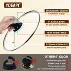 Universal Pot Lid Replacement Knobs, Ydeapi Silicone Pan Lid Holding Handles, Heat Resistant, Non-Slip Handle for Kitchen Cookware Lids and Covers (2 Packs)