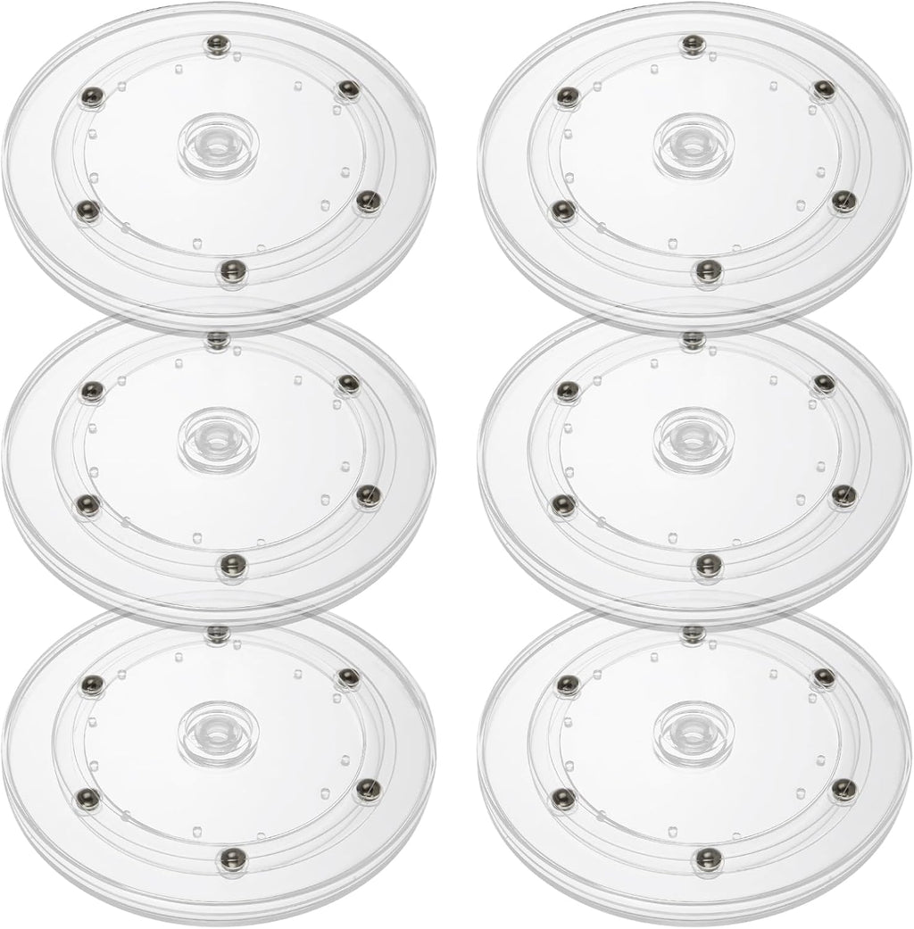 6Pack Small Lazy Susan 6 inch, Lazy Susan Turntable Organizer Acrylic Lazy Susan for Kitchen Spice Rack Table Cake Kitchen Pantry Decorating