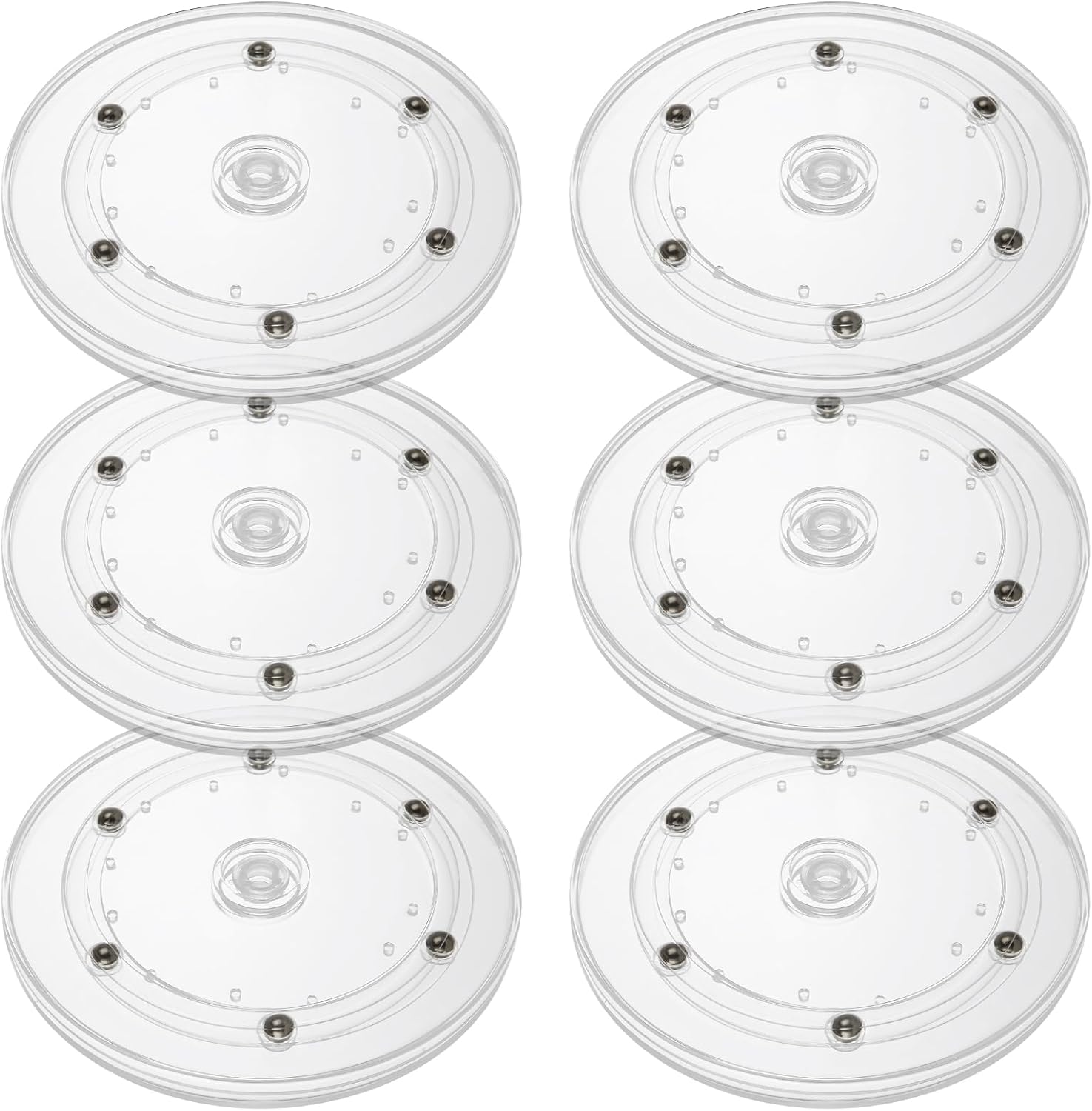 6Pack Small Lazy Susan 6 inch, Lazy Susan Turntable Organizer Acrylic Lazy Susan for Kitchen Spice Rack Table Cake Kitchen Pantry Decorating