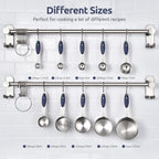 U-Taste Measuring Cups and Spoons: Food Grade 18/8 Stainless Steel Metal Measure Cups and Spoons Set of 10, Upgraded Thickness Handle (Midnight Blue)