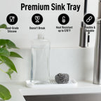 Zulay Kitchen (9x3.5) Silicone Sponge Holder for Kitchen Sink - Flexible Multipurpose Soap Tray - Sink Organizer for Kitchen, Bathroom, Makeup, Trinkets & More (White)