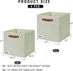 Collapsible Fabric Storage Cube Bins with 2 Reinforced PU Handles, Foldable Storage Organizer Baskets for Closet, Shelves, Living Room | 13"x13"x13", 4 Pack, Sage Green