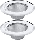 Mesh Sink Strainer Set of 2, MSY BIGSUNNY Stainless Steel Kitchen Sink Strainer Kitchen Drain Strainer with Large Wide Rim 4.5 inch Diameter for Kitchen Sinks