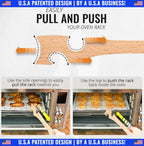 Wooden Oven Rack Puller Stick, Push Pull Tool with Longer Handle Ideal for Kitchen Oven, Convection and Toaster Ovens, Air Fryer and Small Kitchen Appliances by INFRAOVENS