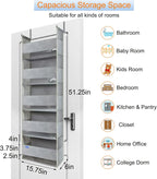 Extra Large Over The Door Organizer Storage 5-Shelves and 10 Side Pockets, Heavy Duty Hanging Door Organizer for Closet Bathroom Bedroom Nursery Pantry, Grey
