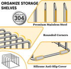 Cutting Board Organizer Stand Holder - 304 Stainless Steel Chopping Board Rack, Pot Pan Lid Holder, Kitchen Shelf for Bakeware, Cookie Sheets, 4-Slot 1.02-Inch Width Design