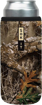 Sok It CanSok Sleeve for Beer & Soda Insulated Neoprene Cover (RealTree Edge Camouflage, 25oz Can Sleeve)
