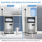 Ice Machine Commercial Ice Maker Machine, 150 Lbs /24H, 30 lbs Bin, Under Counter Built-in or Freestanding, Stainless Steel Household Use, Restaurant Bar Kitchen Cafe