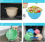 BoxedHome Classic Mixing Bowl Set, BPA Free Plastic, Microwave and Dishwasher Safe, 4.5 quarts (Pink/Cyan)