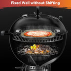 Skyflame Gourmet BBQ System Pizza Stone, 13-inch Baking Stone with Stainless Steel Carry Rack, Compatible With Weber 8836, Kettle Charcoal/Smoke/Gas/Ceramic Grills, Pizza Oven