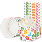 Whaline 100Pcs Multicolor Easter Paper Baking Cups with Easter Egg Bunny Flower Design, Disposable, 9 x 3.5 Inch