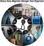 12 Pcs Magnetic Hooks Heavy Duty, Large Strong Magnetic Storage Hook for Hanging Garage Tool, 66mm Magnet Hooks with Anti-Slip Coating, Magnetic Holder for Power Drill/Metal Cabinet/Garden Tools