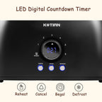 Toaster 4 Slice,KOTIAN Retro Long Slot Toasters with Countdown Timer,Stainless Steel Toaster,Bagel,Defrost,Reheat,Cancel Functions,Extra Wide Slots,6 Toast Settings,Removable Crumbs Tray,Matte black