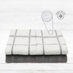 100% Cotton Terry Dish Towels, 4 Pack 16 x26 Inches, Super Soft and Absorbent Kitchen Towels, Perfect for Kitchen Cleaning and Dish Washing | Light Gray