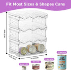 REFLYING Cat Food Can Organizer, 4-Layer Transparent Cat Food Storage Container Holds 72 (3.5oz) Cans, Canned Cat Food Organizer and Storage for Countertop Kitchen Cabinet or Pantry Shelf (4 Layers)