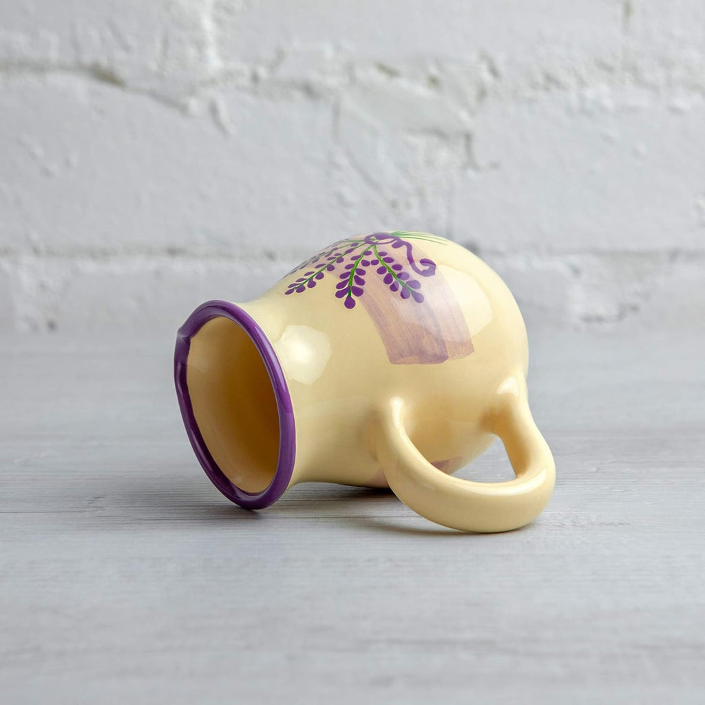 Handmade Lavender Floral Purple And Cream Small 150ml/5oz Ceramic Creamer, Milk Jug, Pourer, Pitcher Jug, Pottery Housewarming Gift for Tea Coffee Lovers by City to Cottage®