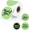 Perco Green 2-Inch Perforated Circle Dot Thermal Sticker Labels — 300 Stickers/Roll, Direct Thermal Printer Compatible—with Permanent Adhesive for Organizing, Color Coding, Bin Labeling—Made in USA