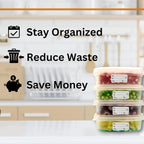 2x1 Dissolvable Food Labels, 500 Label Stickers, Bottle Labels for Storage Bins, Sticker Labels for Food containers, (500, Black)