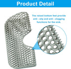 1 Pcs Folding Sink Mat Kitchen Protector, Grey Center Drain Heat Resistant Silicone Mats Non-slip , for Kitchen Stainless Ceramic Sinks Households
